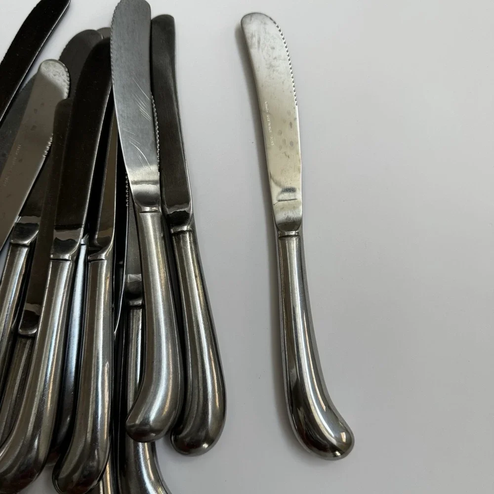 Excel stainless Brookfield lot of 13 pistol handle dinner knives 9‎ 1/4